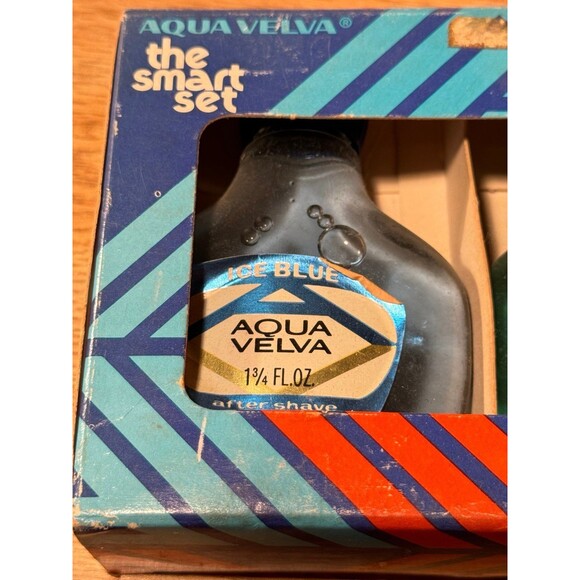 NOS Vintage Aqua Velva Smart Set Gift Cologne After Shave Ice Blue 1.75 OZ - Picture 2 of 8